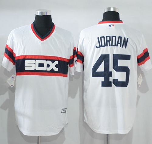 White Sox #45 Michael Jordan White New Cool Base Alternate Home Stitched MLB Jersey - Click Image to Close